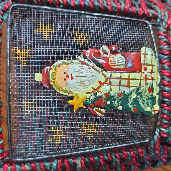 Christmas Luminary Basket with Metal Santa - Picture 3 of 9